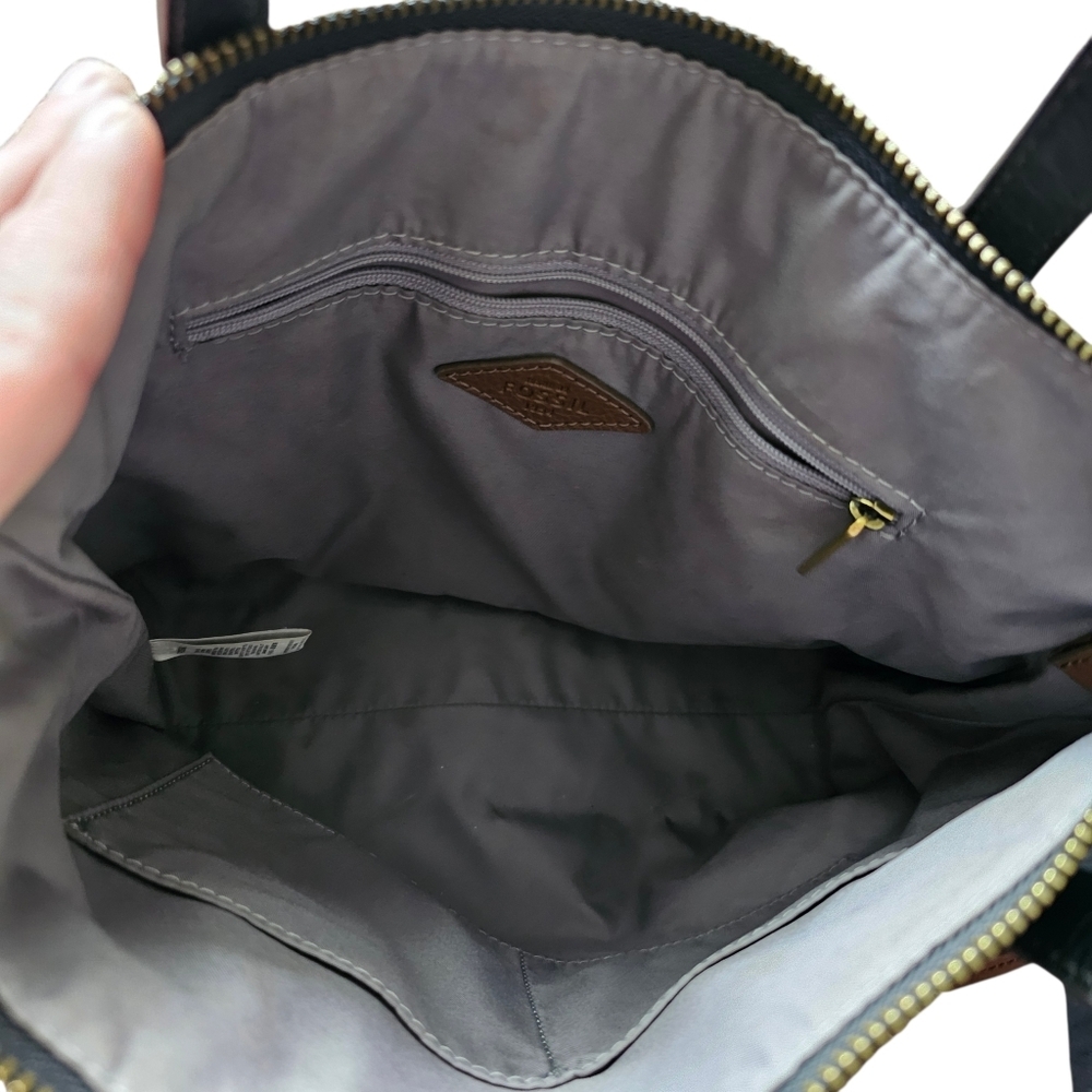 Fossil Black Leather Shoulder Crossbody Bag - Picture 3 of 8